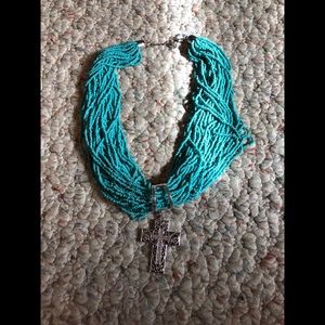 Turquoise Necklace & Cross BUNDLE